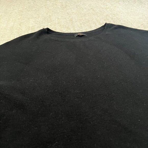 Quince Cashmere Cotton Link-Stitch Short Sleeve Dolman Sweater M Black - Picture 7 of 9